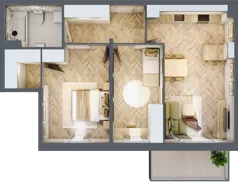 3 pokoje, mieszkanie 64,26 m², piętro 1, oferta nr 16, Osiedle JAR Heweliusza - bud. D, Toruń, Wrzosy, JAR, ul. J. Heweliusza 15, 15A