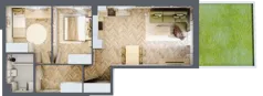 3 pokoje, mieszkanie 54,38 m², parter, oferta nr 1, Osiedle JAR Heweliusza - bud. D, Toruń, Wrzosy, JAR, ul. J. Heweliusza 15, 15A