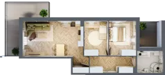 3 pokoje, mieszkanie 61,04 m², piętro 1, oferta nr 47, Osiedle JAR Heweliusza - bud. D, Toruń, Wrzosy, JAR, ul. J. Heweliusza 15, 15A