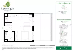 1 pokój, mieszkanie 29,94 m², parter, oferta nr 47, Lipowa 49A, Pruszków, Ostoja, ul. Lipowa 49A