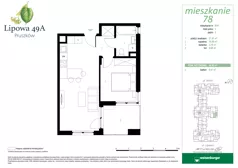 2 pokoje, mieszkanie 40,83 m², piętro 2, oferta nr 78, Lipowa 49A, Pruszków, Ostoja, ul. Lipowa 49A