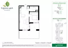 2 pokoje, mieszkanie 38,41 m², parter, oferta nr 51, Lipowa 49A, Pruszków, Ostoja, ul. Lipowa 49A