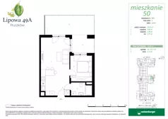 2 pokoje, mieszkanie 43,07 m², parter, oferta nr 50, Lipowa 49A, Pruszków, Ostoja, ul. Lipowa 49A