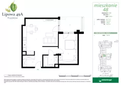 2 pokoje, mieszkanie 55,06 m², parter, oferta nr 48, Lipowa 49A, Pruszków, Ostoja, ul. Lipowa 49A