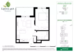 2 pokoje, mieszkanie 34,03 m², piętro 4, oferta nr 40, Lipowa 49A, Pruszków, Ostoja, ul. Lipowa 49A