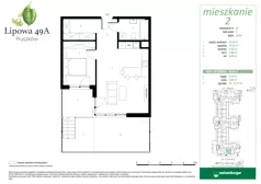2 pokoje, mieszkanie 49,89 m², parter, oferta nr 2, Lipowa 49A, Pruszków, Ostoja, ul. Lipowa 49A