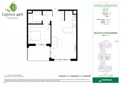 2 pokoje, mieszkanie 47,99 m², piętro 1, oferta nr 65, Lipowa 49A, Pruszków, Ostoja, ul. Lipowa 49A