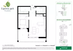 2 pokoje, mieszkanie 49,91 m², piętro 1, oferta nr 11, Lipowa 49A, Pruszków, Ostoja, ul. Lipowa 49A