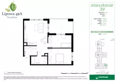 3 pokoje, mieszkanie 58,10 m², piętro 4, oferta nr 39, Lipowa 49A, Pruszków, Ostoja, ul. Lipowa 49A