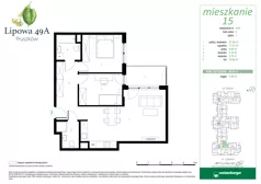 3 pokoje, mieszkanie 66,30 m², piętro 1, oferta nr 15, Lipowa 49A, Pruszków, Ostoja, ul. Lipowa 49A