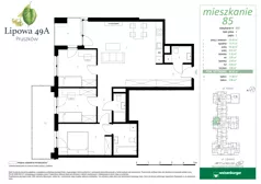 4 pokoje, mieszkanie 84,63 m², piętro 3, oferta nr 85, Lipowa 49A, Pruszków, Ostoja, ul. Lipowa 49A