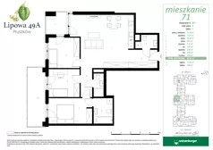 4 pokoje, mieszkanie 84,63 m², piętro 2, oferta nr 71, Lipowa 49A, Pruszków, Ostoja, ul. Lipowa 49A