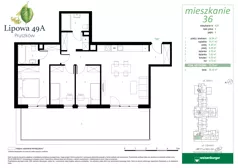 4 pokoje, mieszkanie 75,75 m², piętro 4, oferta nr 36, Lipowa 49A, Pruszków, Ostoja, ul. Lipowa 49A