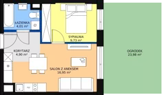 2 pokoje, mieszkanie 35,59 m², parter, oferta nr AA1.3, PUR na Kamionku, Warszawa, Praga Południe, Kamionek, ul. Żupnicza