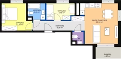 3 pokoje, mieszkanie 58,57 m², piętro 1, oferta nr AA2.6, PUR na Kamionku, Warszawa, Praga Południe, Kamionek, ul. Żupnicza