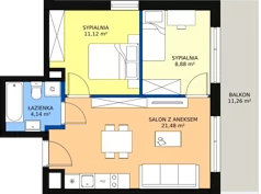 3 pokoje, mieszkanie 45,62 m², piętro 1, oferta nr AA2.5, PUR na Kamionku, Warszawa, Praga Południe, Kamionek, ul. Żupnicza