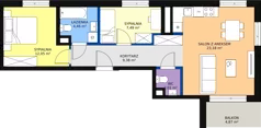 3 pokoje, mieszkanie 58,57 m², piętro 2, oferta nr AA3.6, PUR na Kamionku, Warszawa, Praga Południe, Kamionek, ul. Żupnicza
