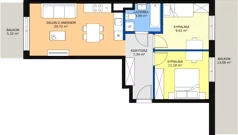 3 pokoje, mieszkanie 52,84 m², piętro 1, oferta nr AC2.1, PUR na Kamionku, Warszawa, Praga Południe, Kamionek, ul. Żupnicza