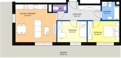 3 pokoje, mieszkanie 59,03 m², piętro 1, oferta nr AD2.3, PUR na Kamionku, Warszawa, Praga Południe, Kamionek, ul. Żupnicza