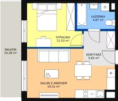 2 pokoje, mieszkanie 41,36 m², piętro 1, oferta nr AD2.2, PUR na Kamionku, Warszawa, Praga Południe, Kamionek, ul. Żupnicza