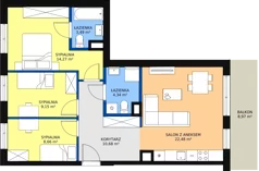 4 pokoje, mieszkanie 73,07 m², piętro 1, oferta nr AF2.3, PUR na Kamionku, Warszawa, Praga Południe, Kamionek, ul. Żupnicza