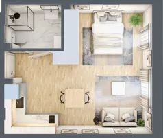 1 pokój, mieszkanie 31,43 m², piętro 2, oferta nr 1A-2.2., Gardenia Pogodno, Szczecin, Zachód, Pogodno, ul. Unii Lubelskiej