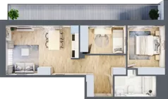 3 pokoje, mieszkanie 53,23 m², piętro 2, oferta nr 1A-2.9., Gardenia Pogodno, Szczecin, Zachód, Pogodno, ul. Unii Lubelskiej