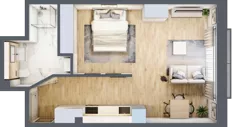 1 pokój, mieszkanie 40,49 m², piętro 1, oferta nr 1B-1.5., Gardenia Pogodno, Szczecin, Zachód, Pogodno, ul. Unii Lubelskiej