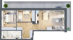 3 pokoje, mieszkanie 54,40 m², piętro 1, oferta nr 3A-1.1, Gardenia Pogodno, Szczecin, Zachód, Pogodno, ul. Unii Lubelskiej