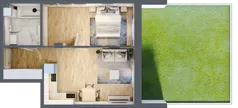 2 pokoje, mieszkanie 42,96 m², parter, oferta nr 3B-0.5, Gardenia Pogodno, Szczecin, Zachód, Pogodno, ul. Unii Lubelskiej