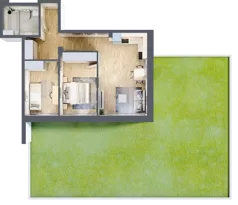 2 pokoje, mieszkanie 56,55 m², parter, oferta nr 4A-0.2, Gardenia Pogodno, Szczecin, Zachód, Pogodno, ul. Unii Lubelskiej