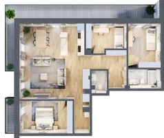 4 pokoje, mieszkanie 85,40 m², piętro 3, oferta nr 4B-3.6+3.7, Gardenia Pogodno, Szczecin, Zachód, Pogodno, ul. Unii Lubelskiej