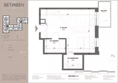 1 pokój, mieszkanie 39,77 m², piętro 1, oferta nr 3, Between, Łódź, Śródmieście, ul. Dowborczyków 12