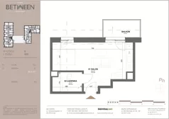 1 pokój, mieszkanie 26,58 m², piętro 5, oferta nr 112, Between, Łódź, Śródmieście, ul. Dowborczyków 12