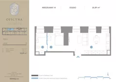 1 pokój, apartament inwestycyjny 35,89 m², piętro 1, oferta nr 14, Oficyna - Apart Hotel, Łódź, Śródmieście, ul. Piotrkowska 56/58