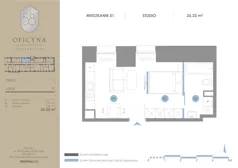 1 pokój, mieszkanie 26,33 m², piętro 1, oferta nr 51, Oficyna, Łódź, Śródmieście, ul. Piotrkowska 56/58