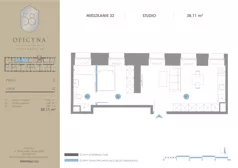 1 pokój, apartament inwestycyjny 38,11 m², piętro 3, oferta nr 32, Oficyna - Apart Hotel, Łódź, Śródmieście, ul. Piotrkowska 56/58