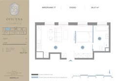 1 pokój, mieszkanie 34,67 m², piętro 4, oferta nr 77, Oficyna, Łódź, Śródmieście, ul. Piotrkowska 56/58