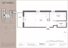 2 pokoje, mieszkanie 50,78 m², piętro 4, oferta nr 105, Between, Łódź, Śródmieście, ul. Dowborczyków 12