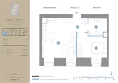 2 pokoje, apartament inwestycyjny 39,84 m², parter, oferta nr 4, Oficyna - Apart Hotel, Łódź, Śródmieście, ul. Piotrkowska 56/58