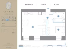 2 pokoje, mieszkanie 47,33 m², piętro 2, oferta nr 56, Oficyna, Łódź, Śródmieście, ul. Piotrkowska 56/58