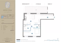 2 pokoje, mieszkanie 48,80 m², piętro 4, oferta nr 39, Oficyna, Łódź, Śródmieście, ul. Piotrkowska 56/58