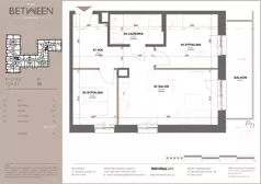 3 pokoje, mieszkanie 49,29 m², piętro 2, oferta nr 80, Between, Łódź, Śródmieście, ul. Dowborczyków 12