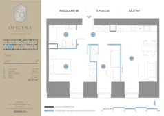 3 pokoje, mieszkanie 52,27 m², piętro 1, oferta nr 48, Oficyna, Łódź, Śródmieście, ul. Piotrkowska 56/58