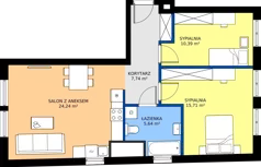 3 pokoje, mieszkanie 63,72 m², piętro 4, oferta nr 71, Oficyna, Łódź, Śródmieście, ul. Piotrkowska 56/58