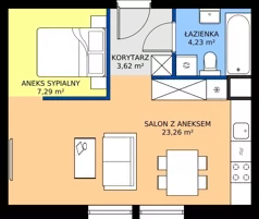 1 pokój, mieszkanie 38,40 m², piętro 4, oferta nr 72, Oficyna, Łódź, Śródmieście, ul. Piotrkowska 56/58