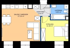 2 pokoje, mieszkanie 47,80 m², piętro 1, oferta nr 47, Oficyna, Łódź, Śródmieście, ul. Piotrkowska 56/58