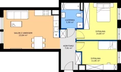 3 pokoje, mieszkanie 64,28 m², piętro 4, oferta nr 76, Oficyna, Łódź, Śródmieście, ul. Piotrkowska 56/58