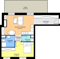 2 pokoje, mieszkanie 48,80 m², piętro 4, oferta nr 39, Oficyna, Łódź, Śródmieście, ul. Piotrkowska 56/58