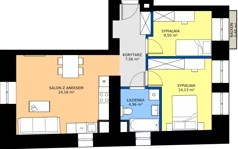 3 pokoje, mieszkanie 60,31 m², piętro 2, oferta nr 53, Oficyna, Łódź, Śródmieście, ul. Piotrkowska 56/58